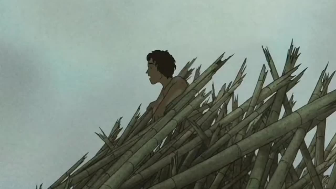 The red turtle sheds it's shell to become a woman