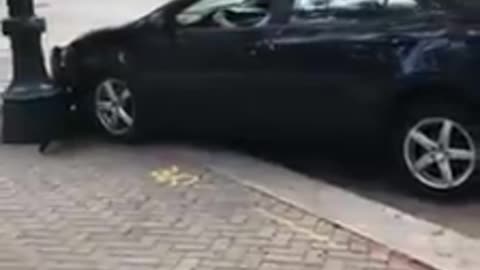 Car Bump - watching USA Flag