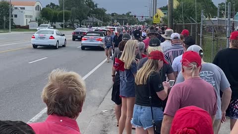 Waiting to get into the Trump Sarasota Rally