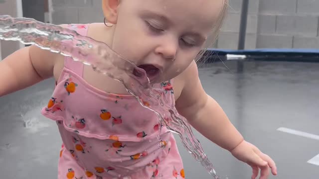 Water fun! One of her favorite things to do!