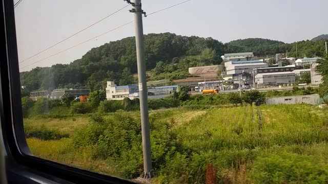 The outside view from the train