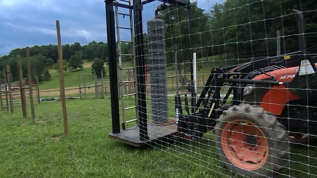 First time trying our Homemade Deer Fence Stretcher.