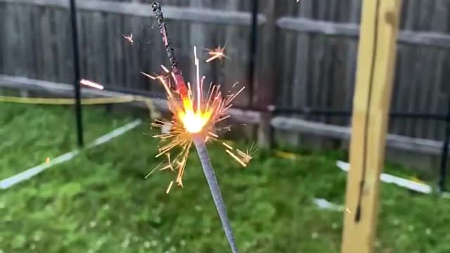 Sparkler in slow motion