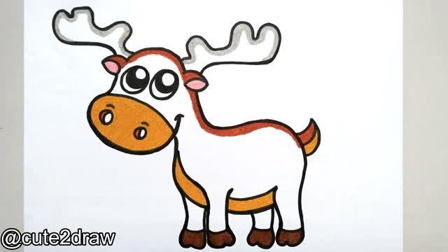 HOW TO DRAW A CUTE REINDEER | How To Draw And Color A Cute Reindeer 🦌