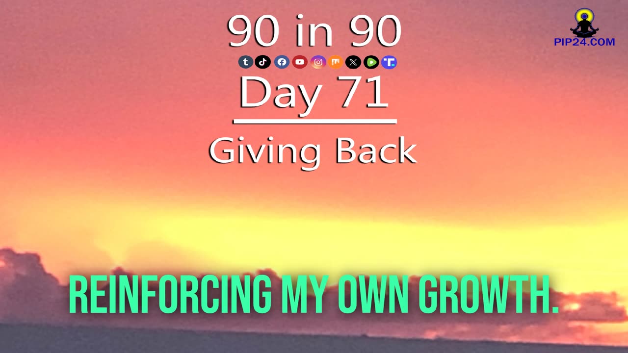 90 in 90 - Day 71 - Giving back