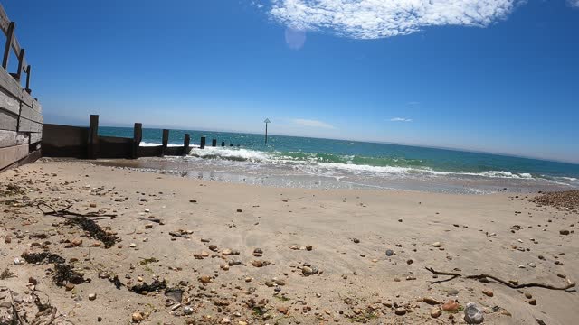 Go pro time lapse of the waves on the shore of a beach