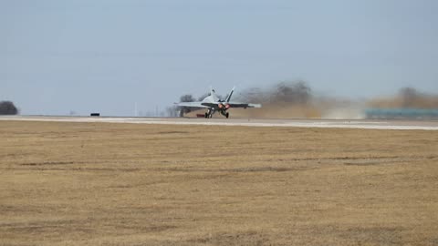 F-18 Super hornet departing St. Louis Lambert International Airport