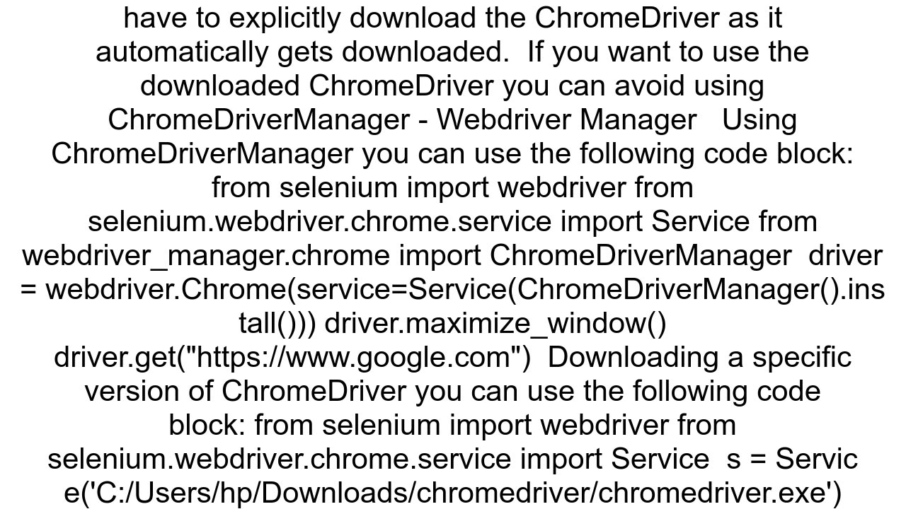 chromedriver executable needs to be in PATH
