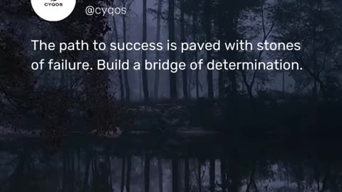 The path to success is paved with stones of failure. Build a bridge of determination.