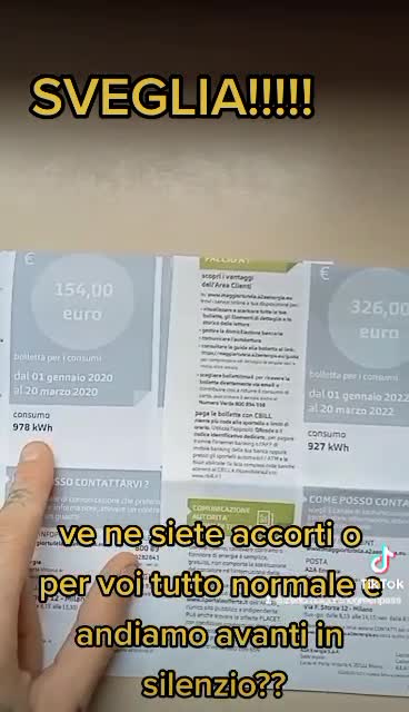 STESSI CONSUMI BOLLETTA RADDOPPIATA.