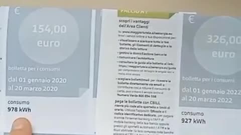 STESSI CONSUMI BOLLETTA RADDOPPIATA.
