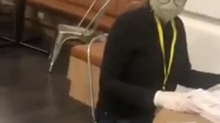 Who is she working for?