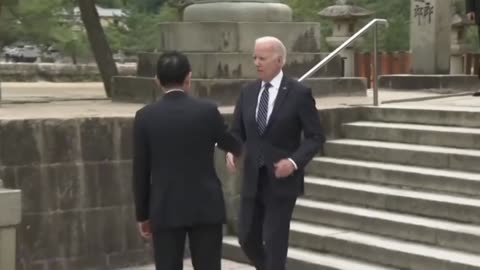 Biden Slips Down Concrete Stairs, Nearly Faceplants At G7