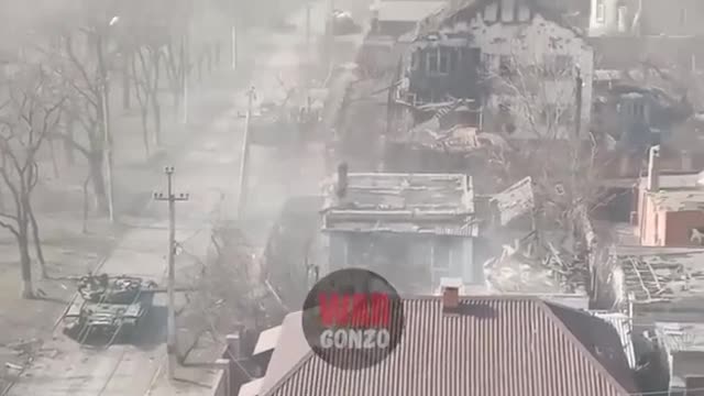 Russian Separatists Firing on Buildings - Mariupol