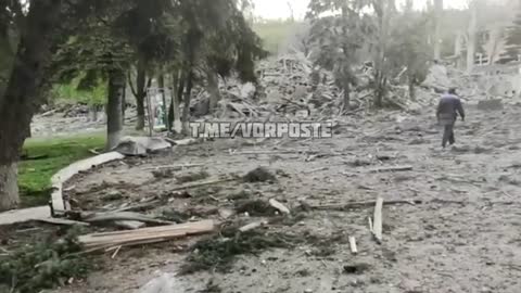 Ukraine War - All that remains of one of the barracks of the Armed Forces of Ukraine
