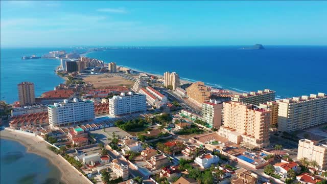 aerial view la manga peninsula spain cartagena murcia