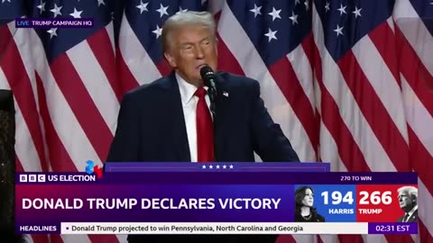 US election: Donald Trump declares victory | BBC News