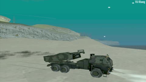The M142 High Mobility Artillery Rocket System (HIMARS) fires the GMLRS missile at the launch site.