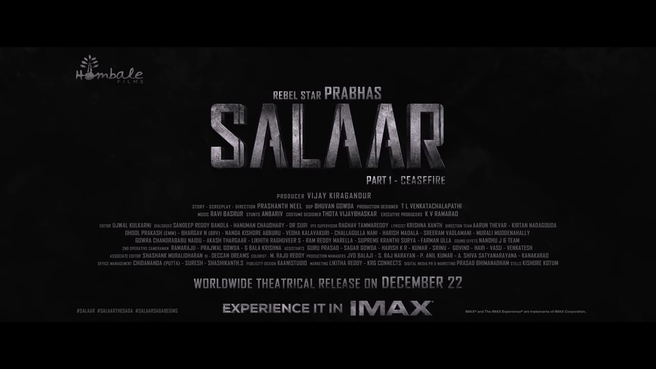 Salaar movie glimpse//prabhas.Homble film production.#salaar prabhas glimpse