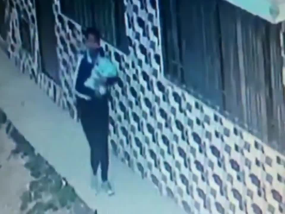 Moment Young Mum Abandons Baby Girl Outside House