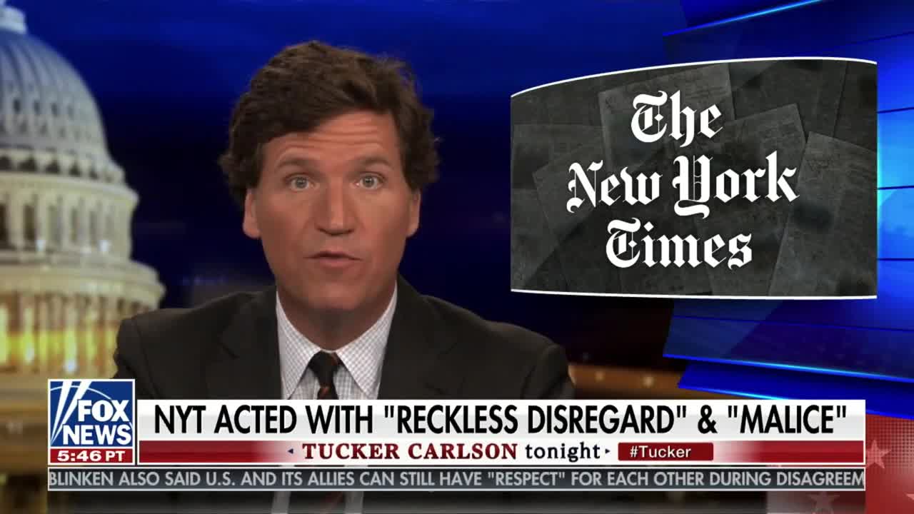 Tucker Carlson SLAMS New York Times in Segment Covering Veritas Lawsuit