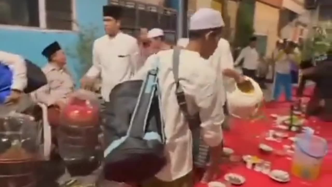when Muslims in Indonesia finish praying together