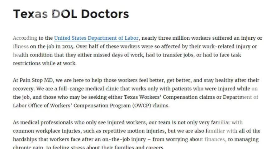 PainStopMD.com - Texas DOL & Workers Comp Doctors