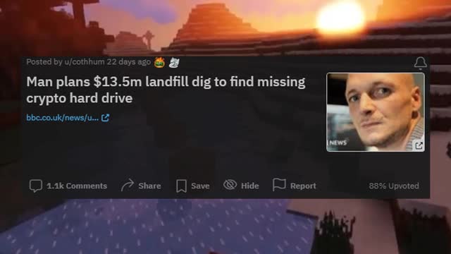 Man plans 135m landfill dig to find missing crypto hard drive