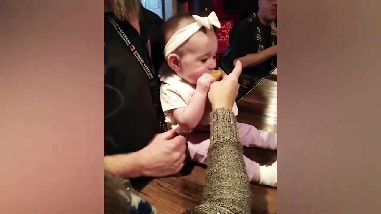 Cute Baby Lemon Eating Challenge