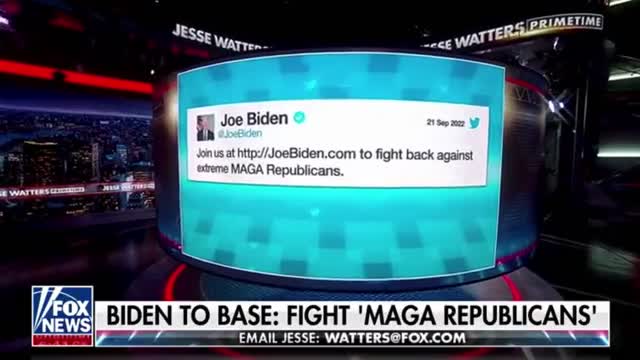 Jesse Watters slams Biden for telling his base to "fight back against...