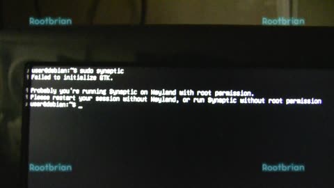 Failed to initialize GTK - You're probably running Synaptic on wayland with root permission
