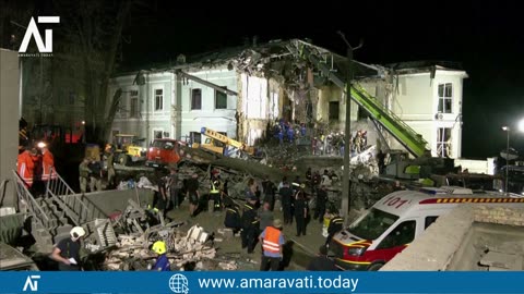 Russian Missile Strikes Hit Kyiv Children's Hospital Rescue Efforts Underway | Amaravati Today News