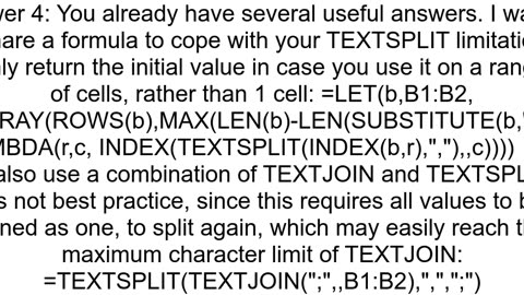 EXCEL Split comma separated values within a dynamic range