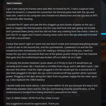 Brother got jump-scared and kicked PC now it wont turn on