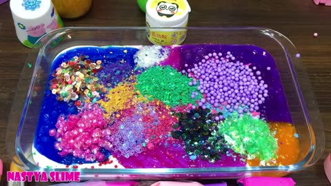 Mixing Random into GLOSSY slime satisfyin salime vidoe#338