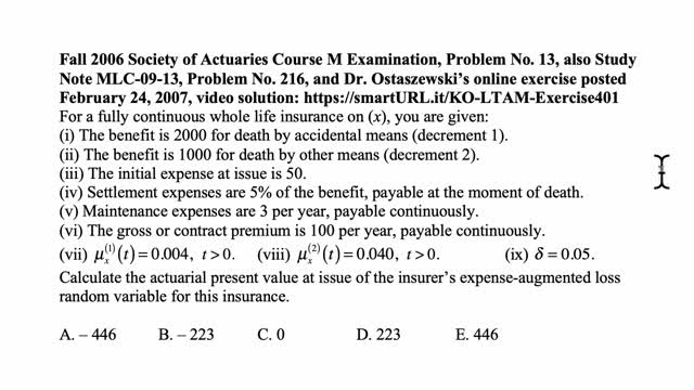 Exam LTAM exercise for September 5, 2021