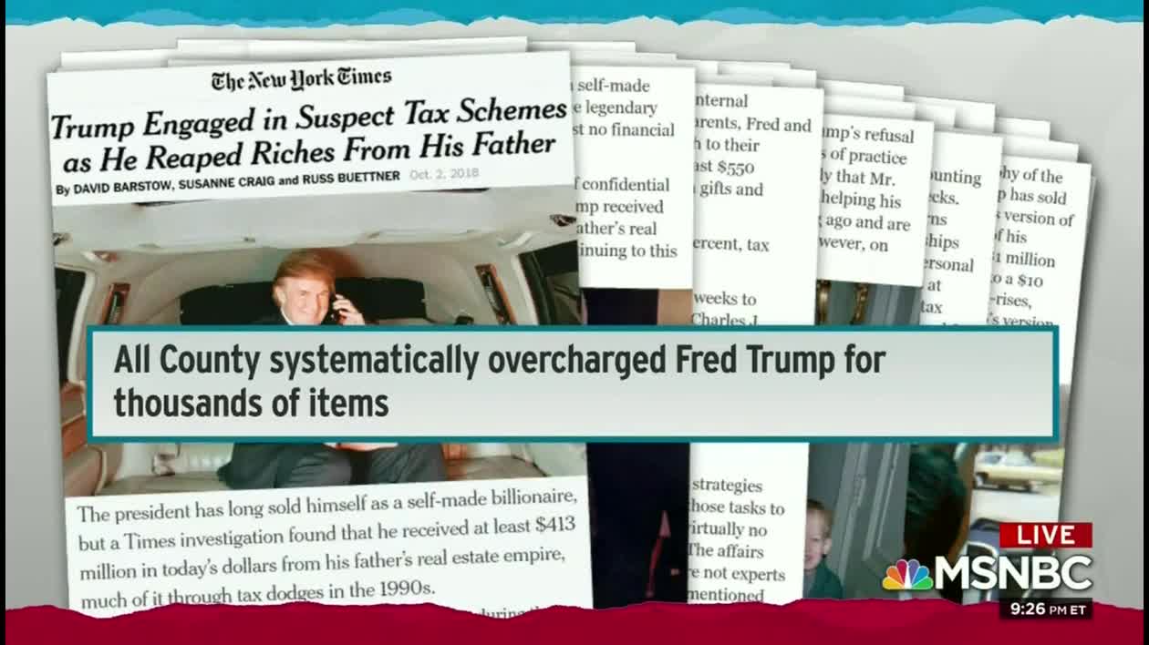 MSNBC’s Rachel Maddow details alleged crimes laid out in Trump tax fraud exposé