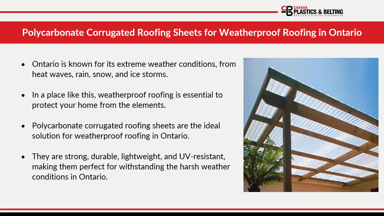 Polycarbonate Corrugated Roofing Sheets: The Ideal Solution for Weatherproof Roofing in Ontario