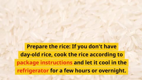 Recipe for cooking fried rice.