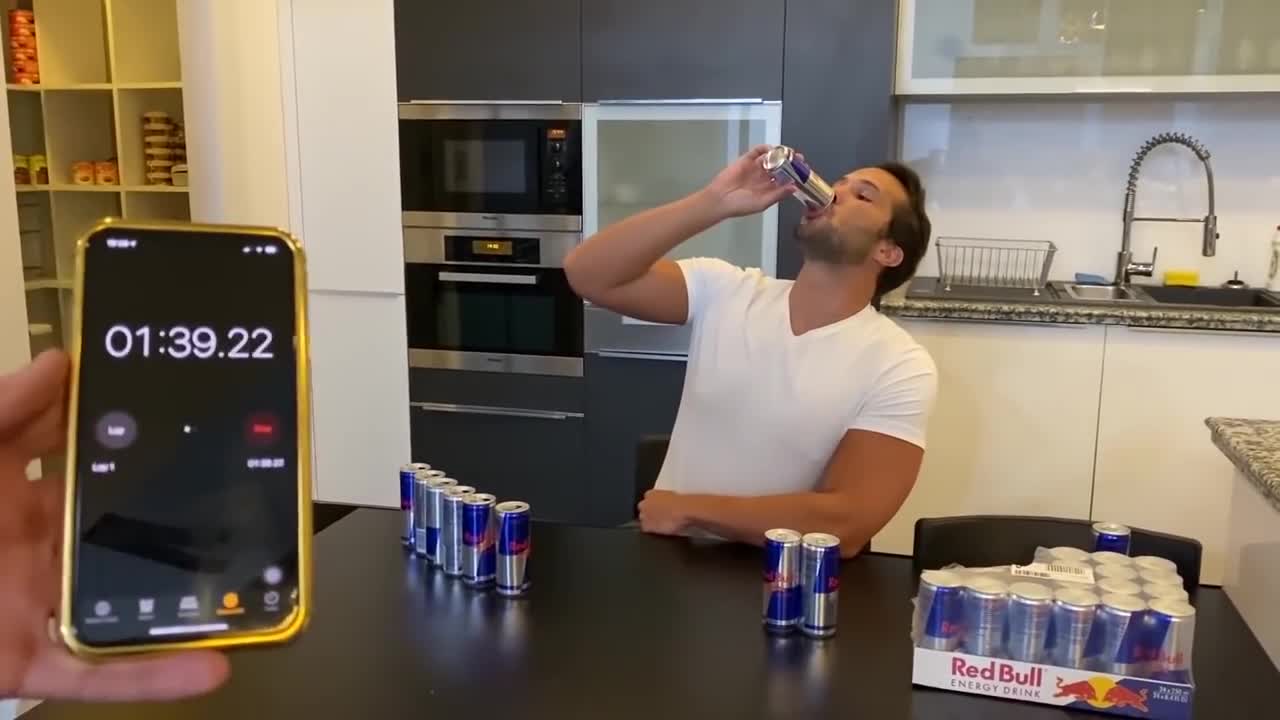 TRISTAN TATE BROKE THE RED BULL DRINKING WORLD RECORD