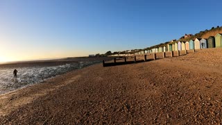 Speedlapse on a beach. On a sunny day