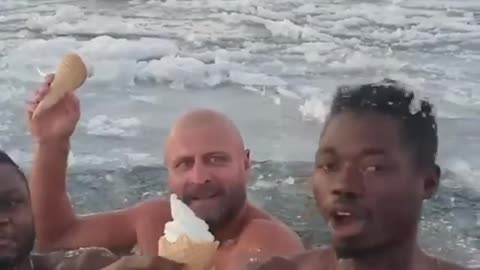 Eating Ice cream in -15 degree