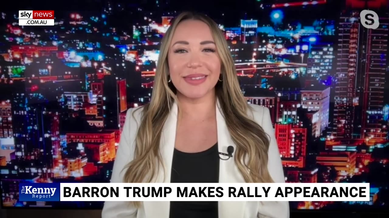 Barron Trump receives standing ovation as he makes political debut at father’s rally.