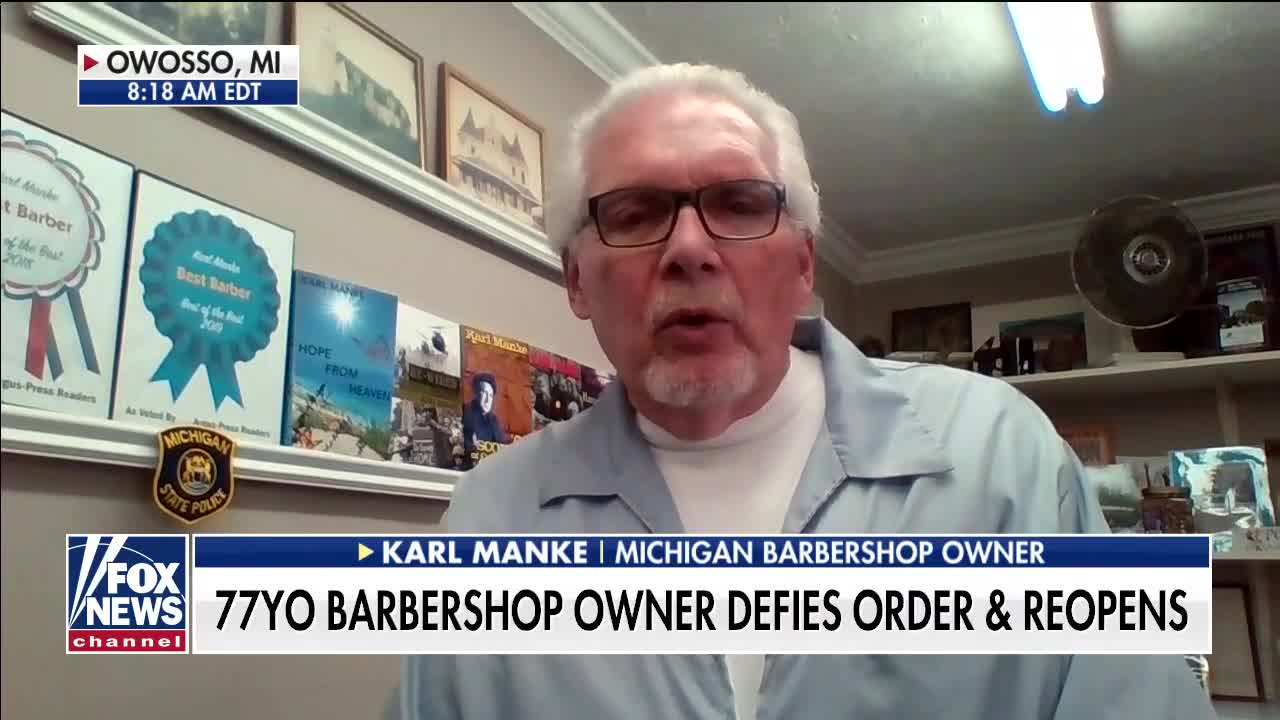 Michigan barber issued citations for opening up his business