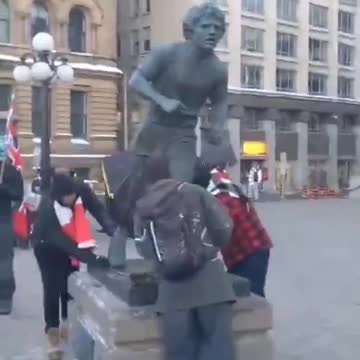 Terry Fox gets a sponge bath