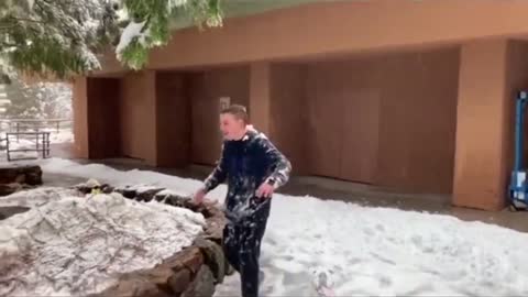 Snow Avalanche Falls On Teenager 😂😂