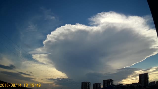 Growing thunderstorm front