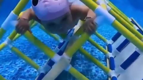 Cute baby 💞 swimming