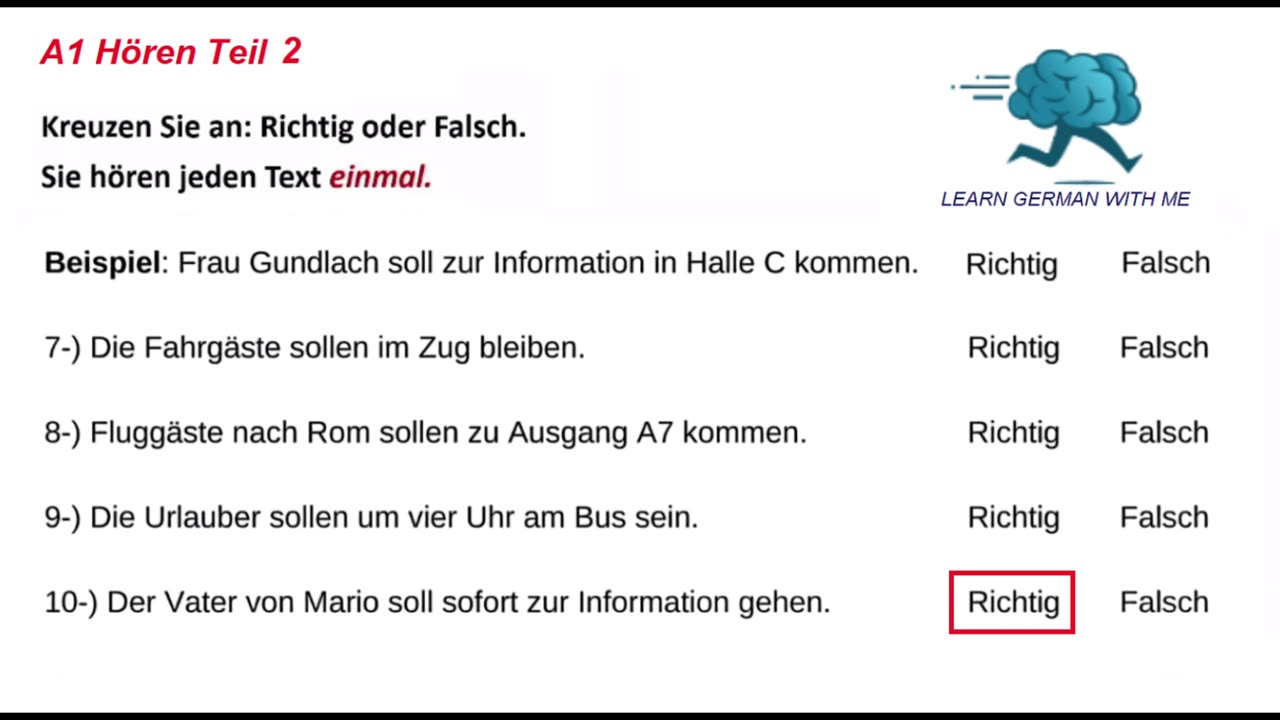 Deutsch Goethe A1 Hören mit Lösungen | 5