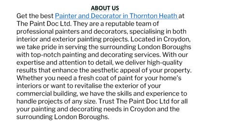 Best Painter and Decorator in Thornton Heath